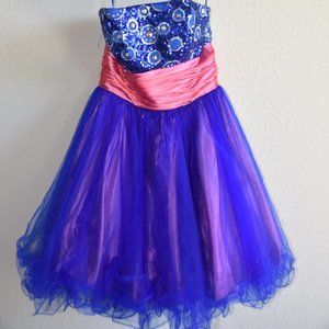 Blue and Pink Formal Dress